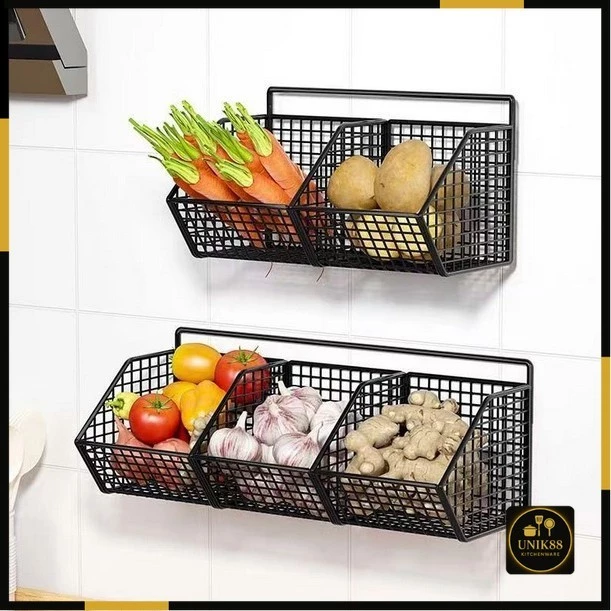 [UNIK88] Rak Keranjang Tempel Dinding Rak Dapur Anti Karat Rak Kamar Mandi | AutoStock
