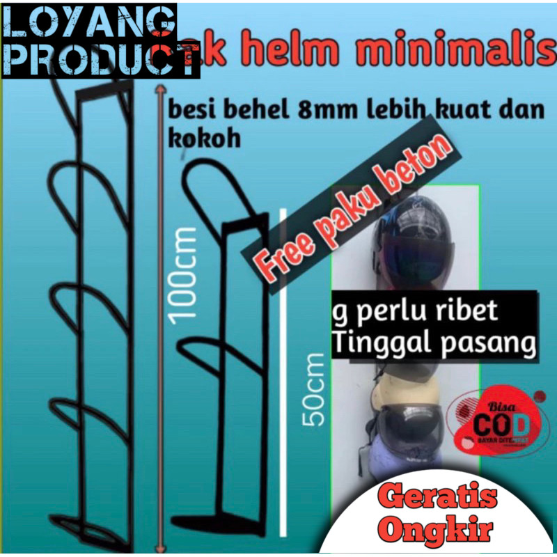 Jual LP - RAK HELM BESI TEBAL 8MM / GANTUNGAN HELM / TEMPAT HELM TEMPEL ...