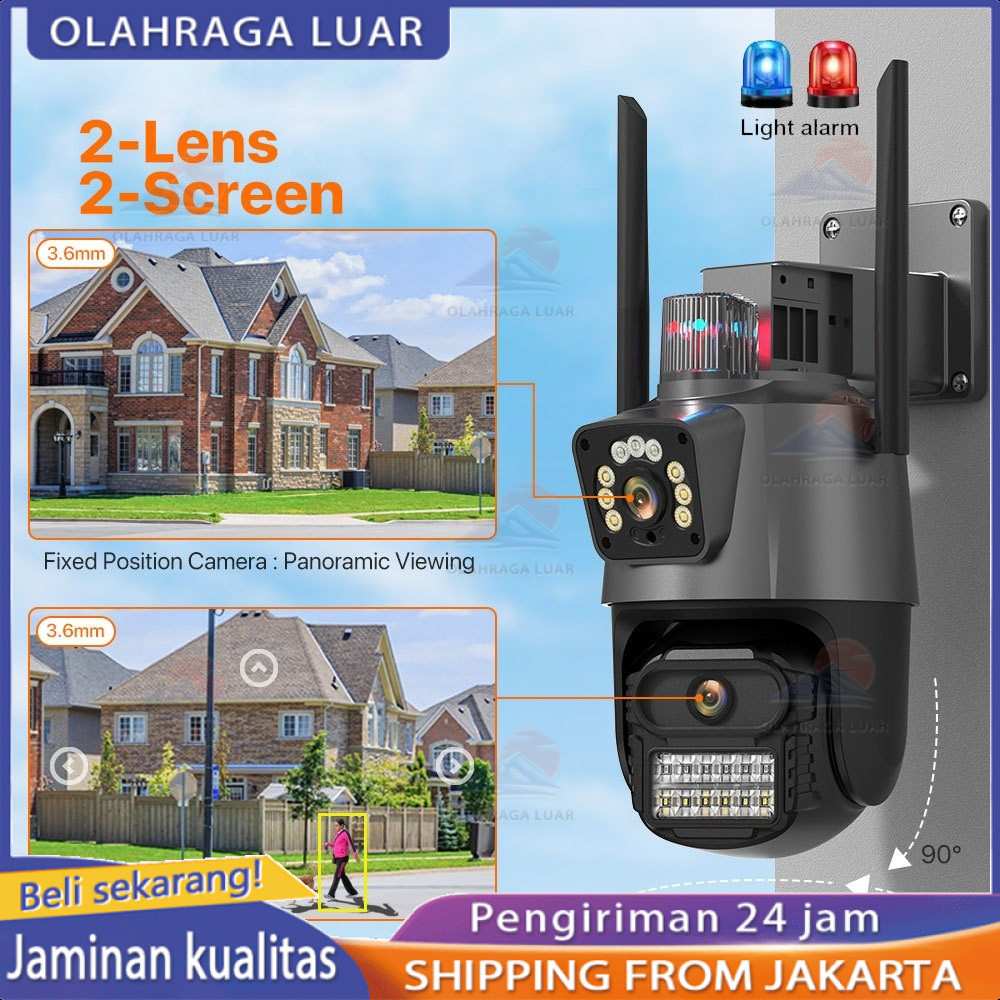 Jual V380 Pro CCTV 8MP PTZ Camera Dual Lens Dual Screen WiFi Outdoor ...
