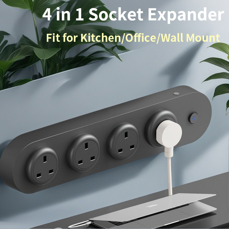 Jual 4-in-1 Multi Plug Socket: EU US UK Plugs + USB C Ports, 4000W Wall ...