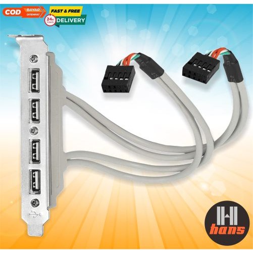 Jual USB Extender Bracket 2-4 Port Rear Panel Motherboard Header ...