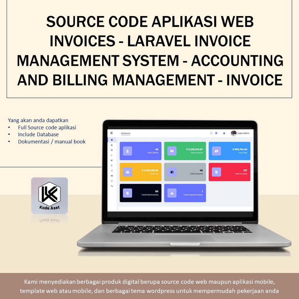 Jual SOURCE CODE APLIKASI WEB INVOICES - LARAVEL INVOICE MANAGEMENT ...