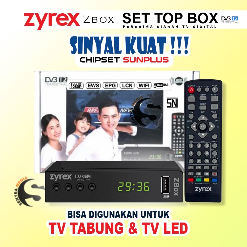 Jual Set Top Box Tv Digital STB Zyrex chipset sunplus DVB T2 Original ...