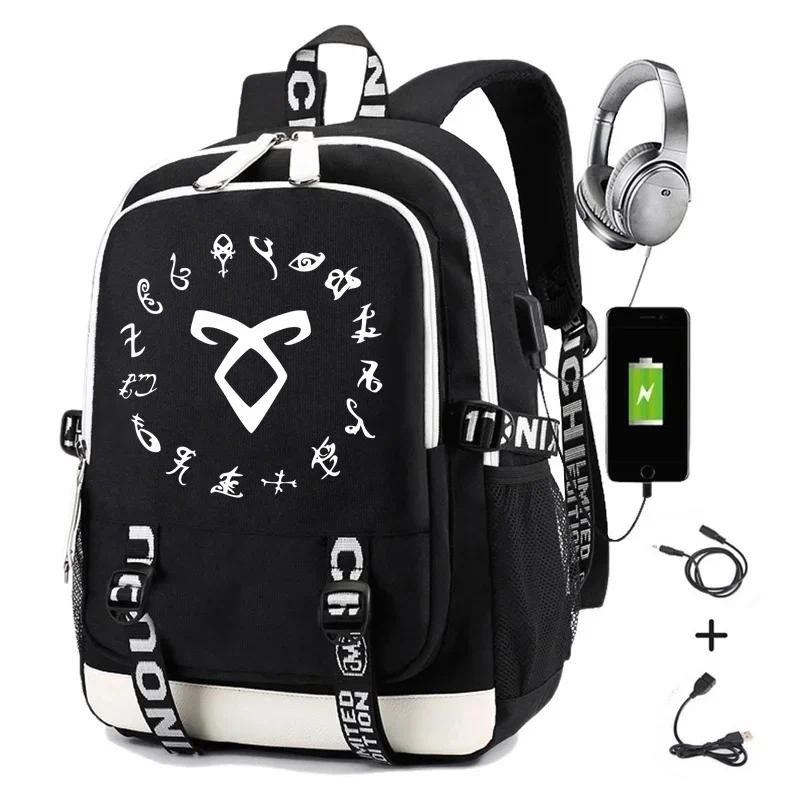Jual Mortal City of Bones Backpack for Men Print Shadowhunters Student ...