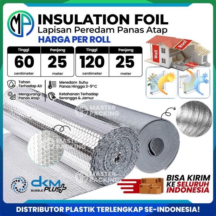 Jual Bubble Alumunium Foil Peredam Panas Atap 120cm x 25m / Insulation ...
