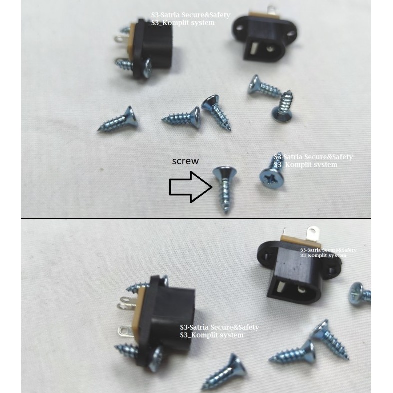 Jual Tajam screw socket Jack DC Kuping female soket Baut sekrup skrup ...