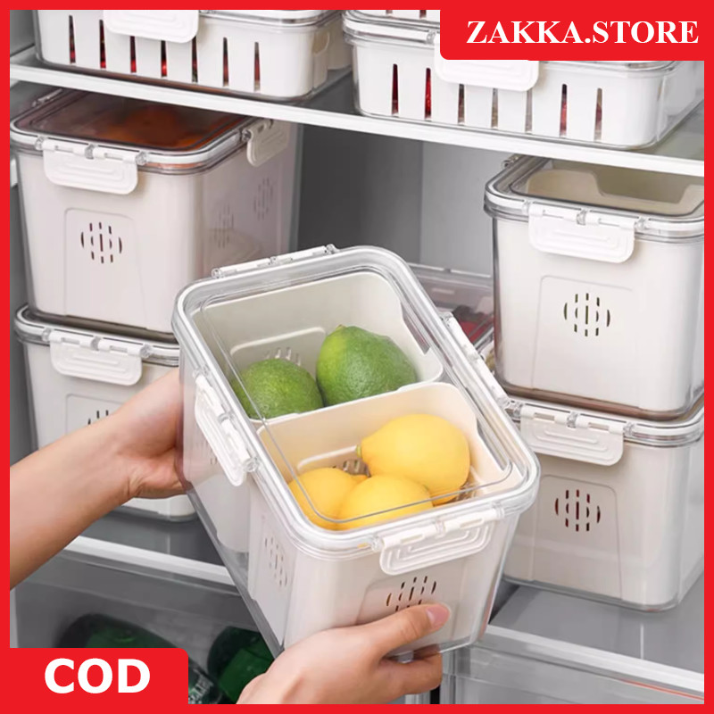 Jual ZAKKA Container Tempat Penyimpanan Makanan Dengan Saringan Anti ...