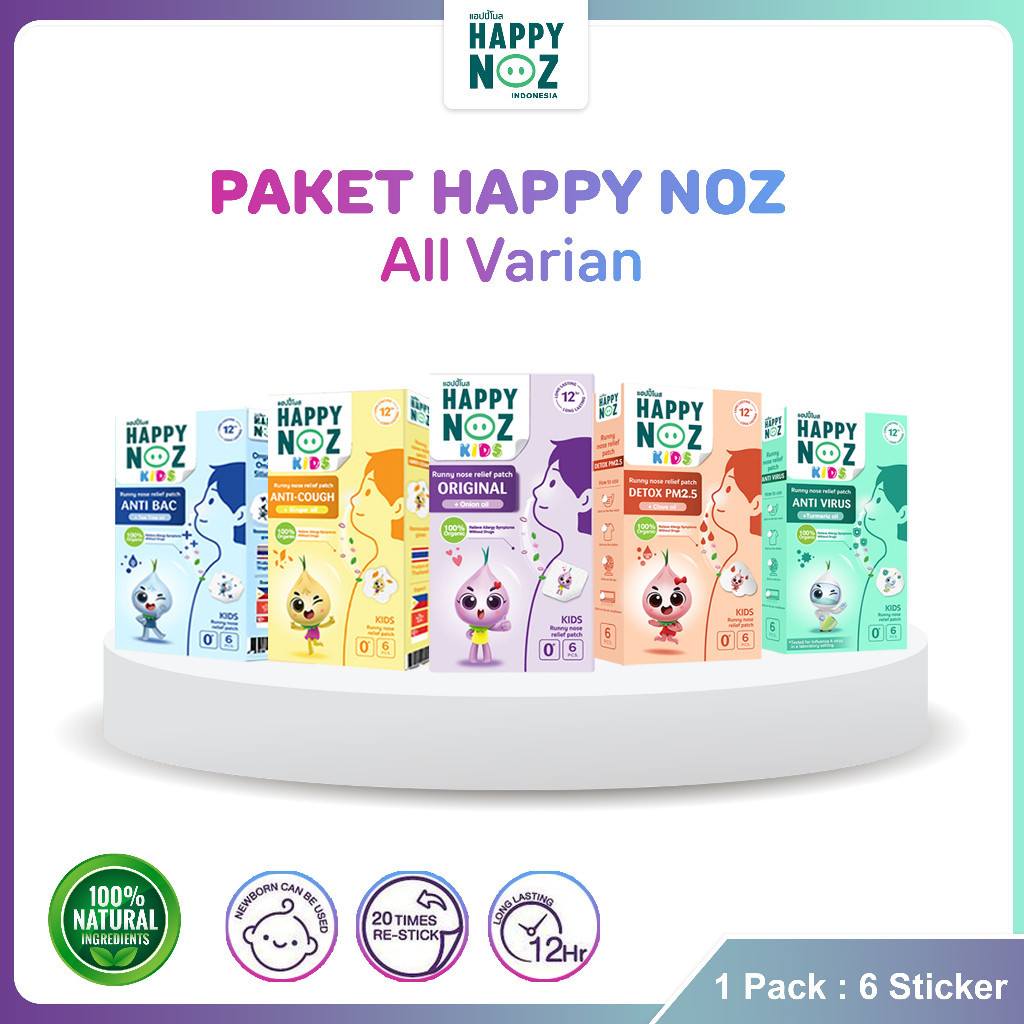 Jual Happy Noz - Sticker Bawang - Original - Anti Bac - Cough - Detoks ...