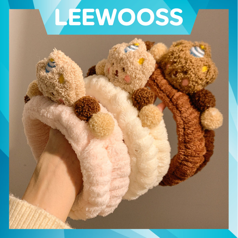 Jual Leewooss F6542 Hairband Cuci Muka Headband Plush Bear Headband