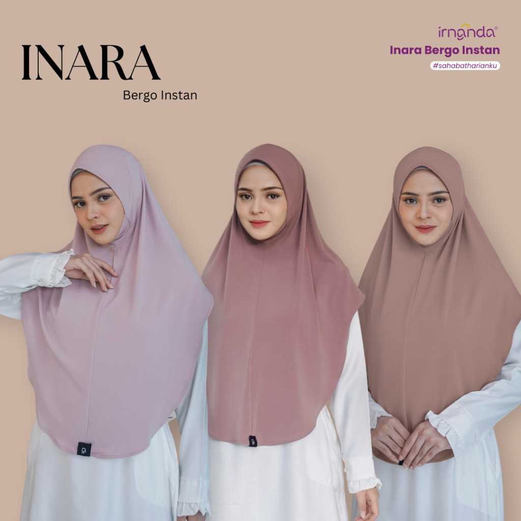 Jual Irnanda Hijab - Inara Bergo Instant Jersey Diamond Menutup Dagu ...