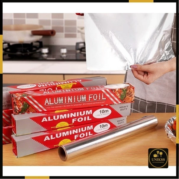 [UNIK88] Kertas Panggang Aluminium Foil Roll 30CM x 10M Food Grade / Aluminium Foil 10 Meter | AutoStock