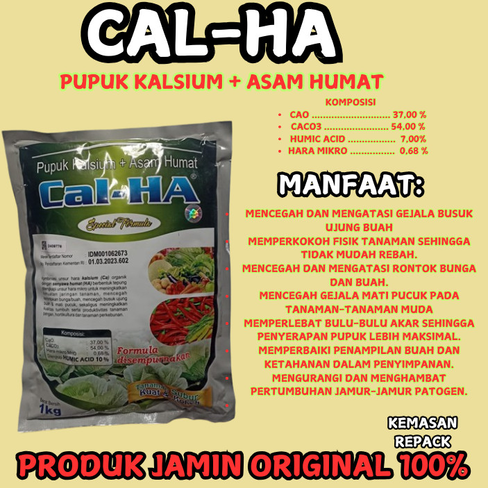 Jual CAL HA 100 Gram Repack Pupuk Kalsium Plus Asam Humat Calcium Humic ...