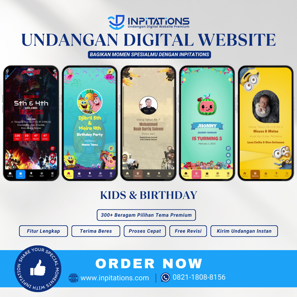 Jual Undangan Digital Website Ulang Tahun Anak Laki Laki & Perempuan ...