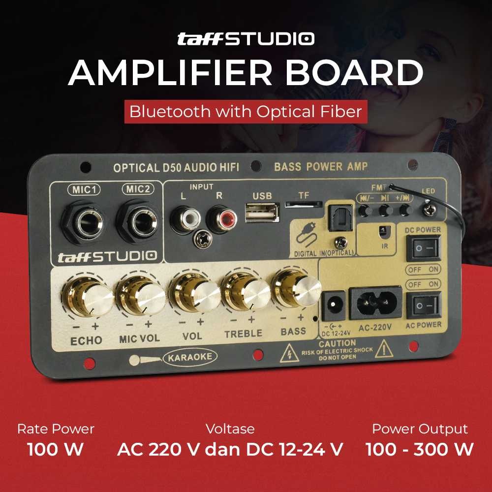 Jual TaffSTUDIO Papan Audio Amplifier Karaoke Bluetooth with Optical ...