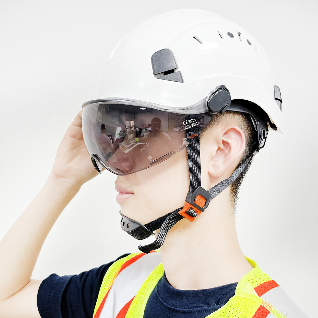 Jual DARLINGWELL CE Construction Safety Helmet with Goggles for ...