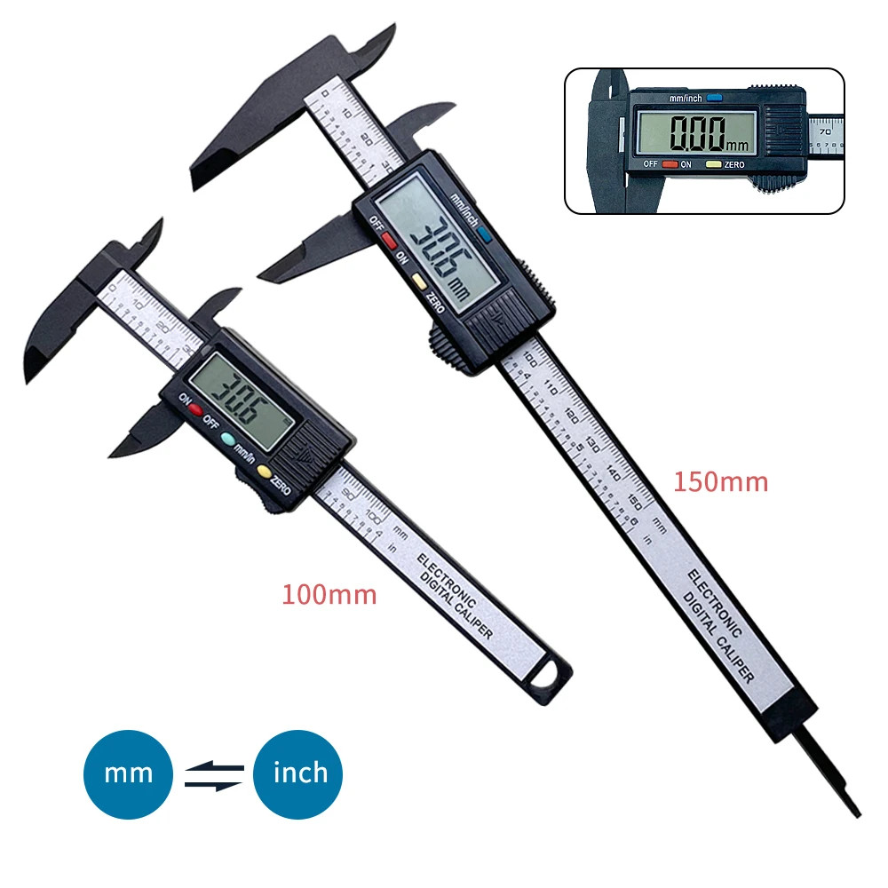 150mm/300mm Digital Electronic Caliper Carbon Ruler With Long Jaw Measuring Tool 150mm Electronic Caliper
