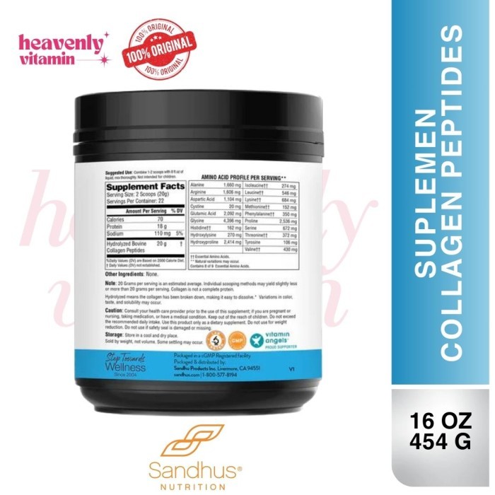 Jual Sandhu's Collagen Peptides Powder Hydrolyzed Type I & III Collagen ...
