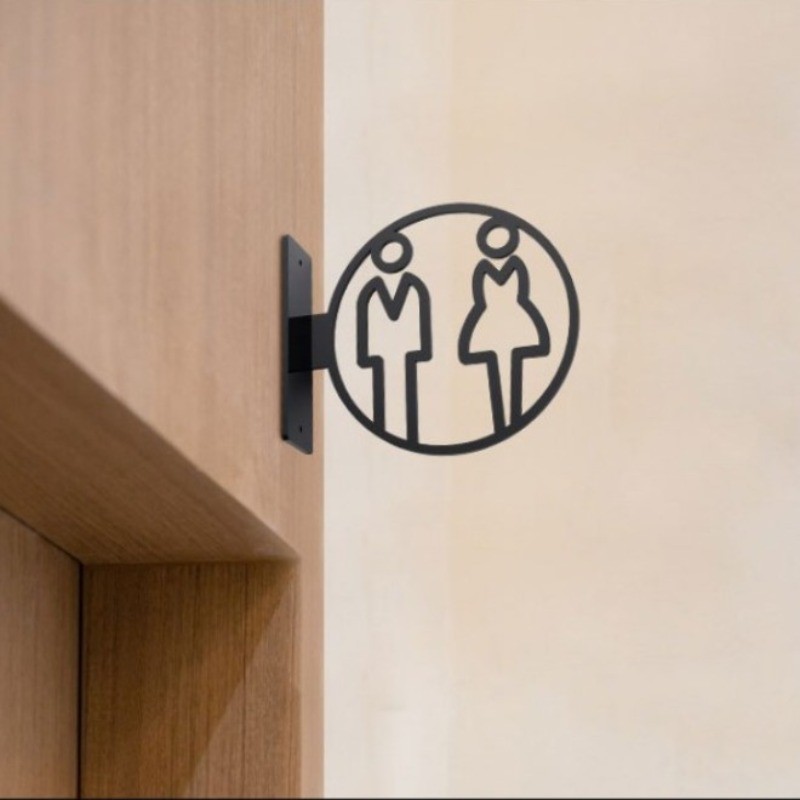 Jual Men's and Women's Bathroom Signage Toilets Plaque Hotel WC Toilet ...