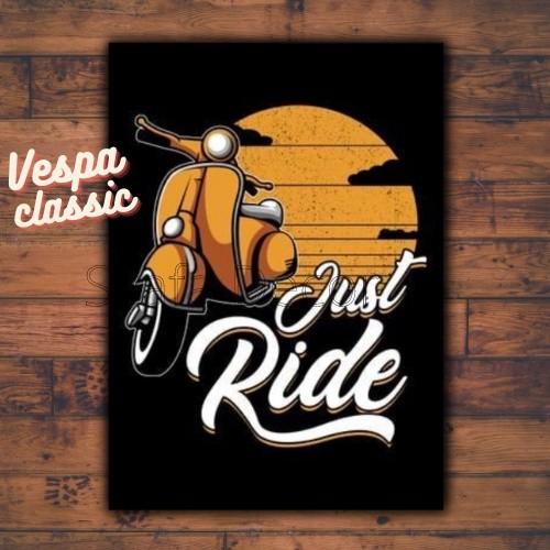 Jual Poster Motor Vespa - Hiasan dinding motor klasik - Poster Retro ...