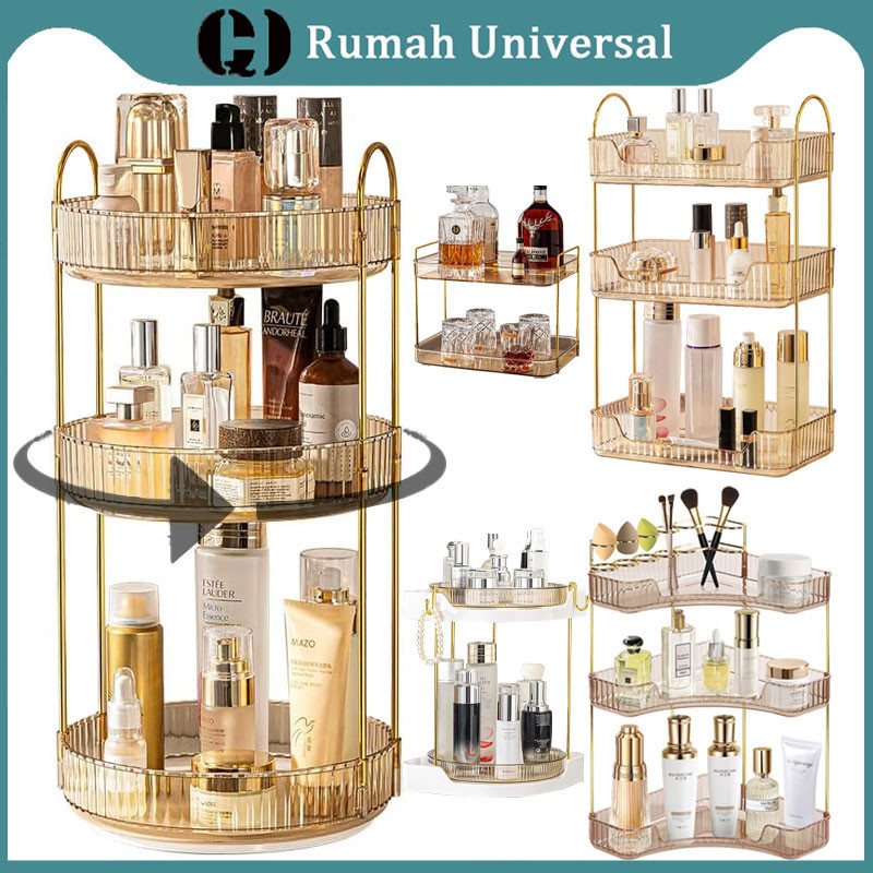 Jual Rak Makeup / Gold Rak Bumbu / Rak Dapur/ Rak Putar / Rak Rotating ...