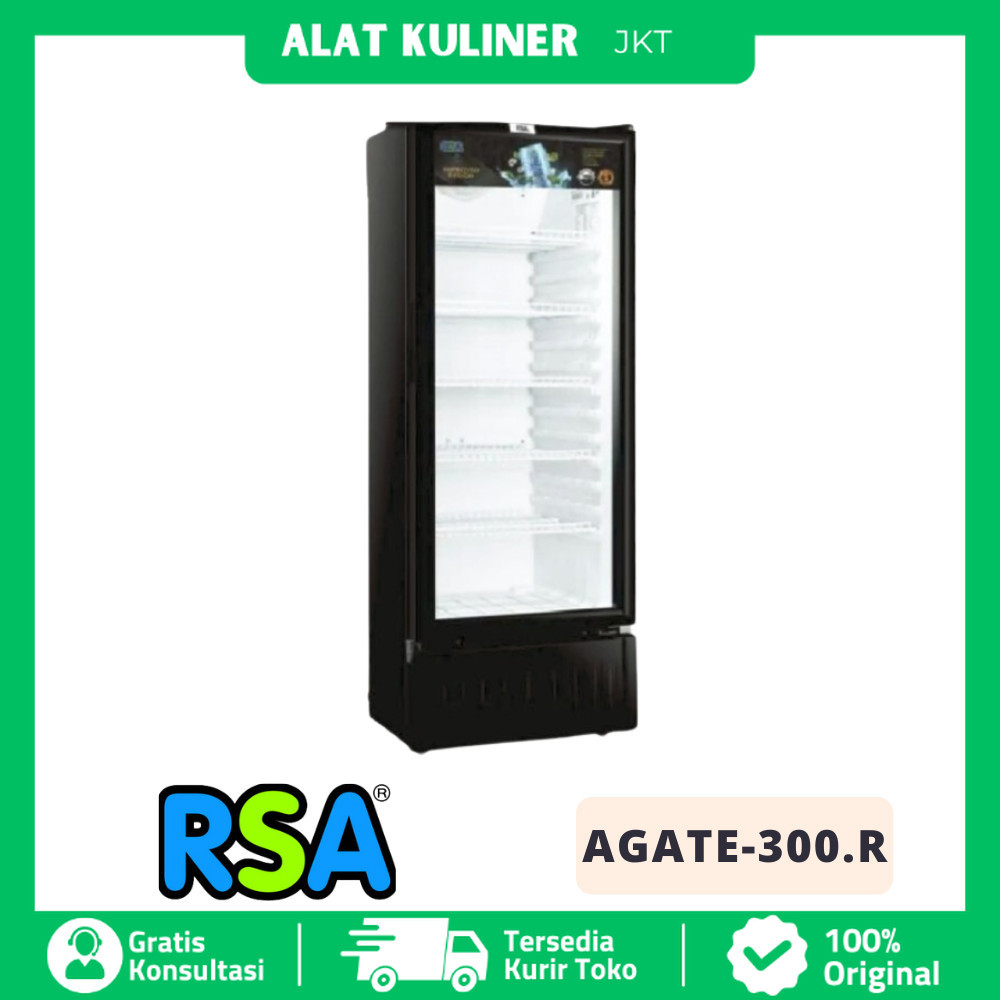 Jual Display Cooler Rsa Agate-300.R Showcase Cooler 1 Pintu 5 Rak ...