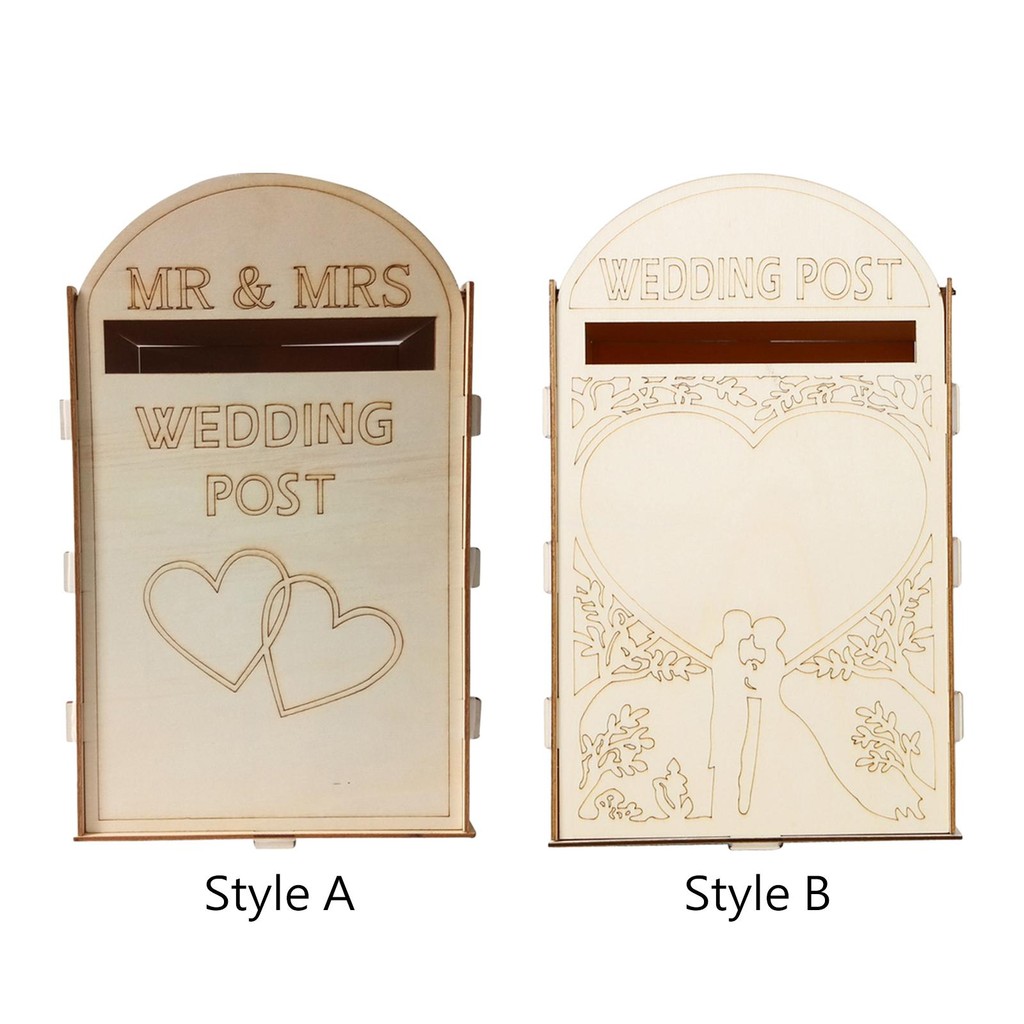 Jual Wedding Card Box Rustic Wedding Decorations Wedding Post Box ...