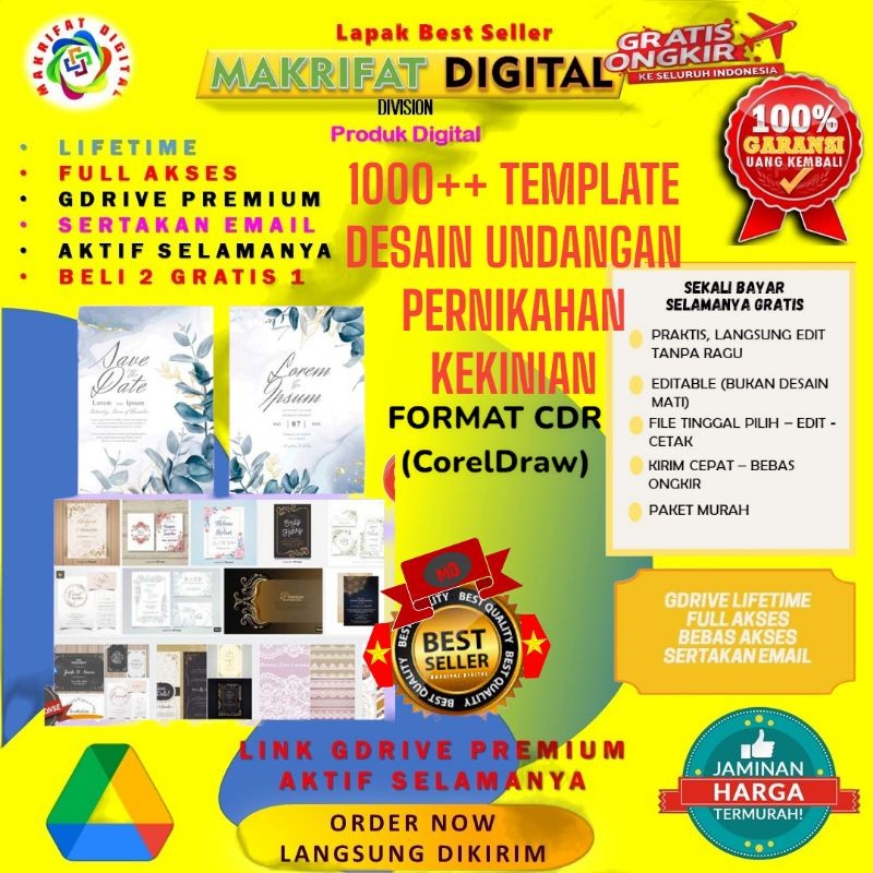 Jual 1000++ TEMPLATE CDR DESAIN UNDANGAN PERNIKAHAN KEKINIAN MINIMALIS ...