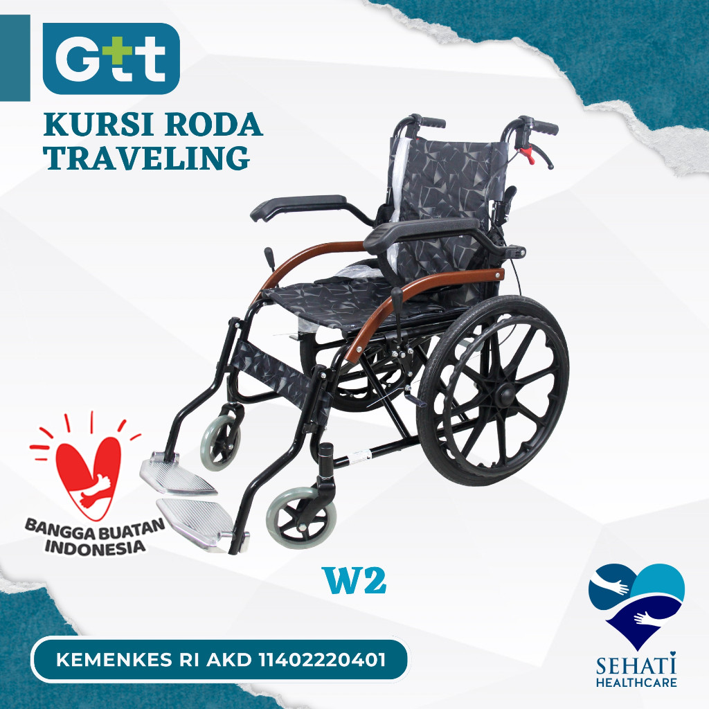 Jual GTT Kursi Roda Traveling W2 Ban Besar Velg Racing Alat Bantu Jalan ...