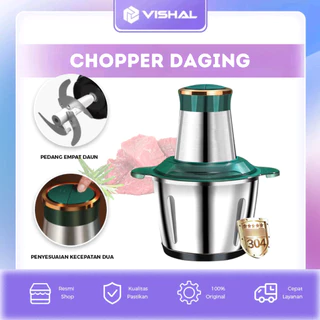 VISHAL Blender Daging Chopper Meat Grinder Sepenuhnya Otomatis Meat Grinder Chopper 2L  Penggiling Daging Blender  Baja anti Karat VS-1860