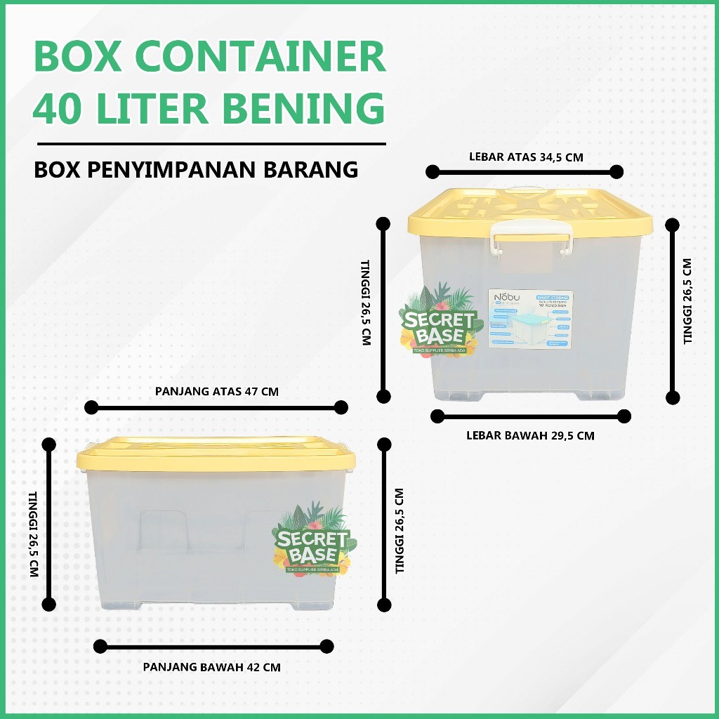 Jual [ PROMO ]BOX CONTAINER 40 LITER + RODA - Kontainer Box Plastik ...