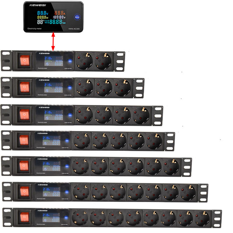 Jual Power strip digital voltage measuring instrument 2-8 socket ...