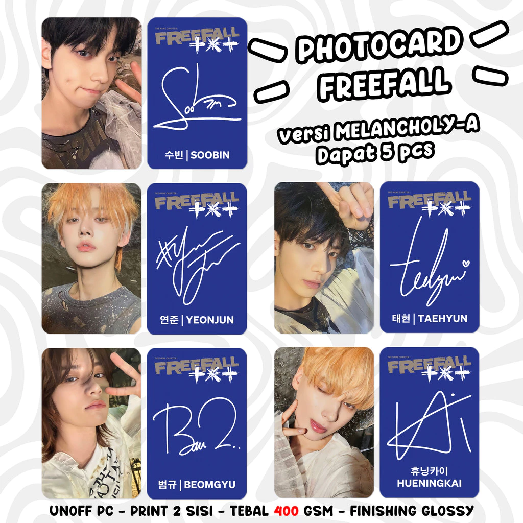 Photocard TXT FREEFALL Unofficial KPOP PC dan Koleksi Unik