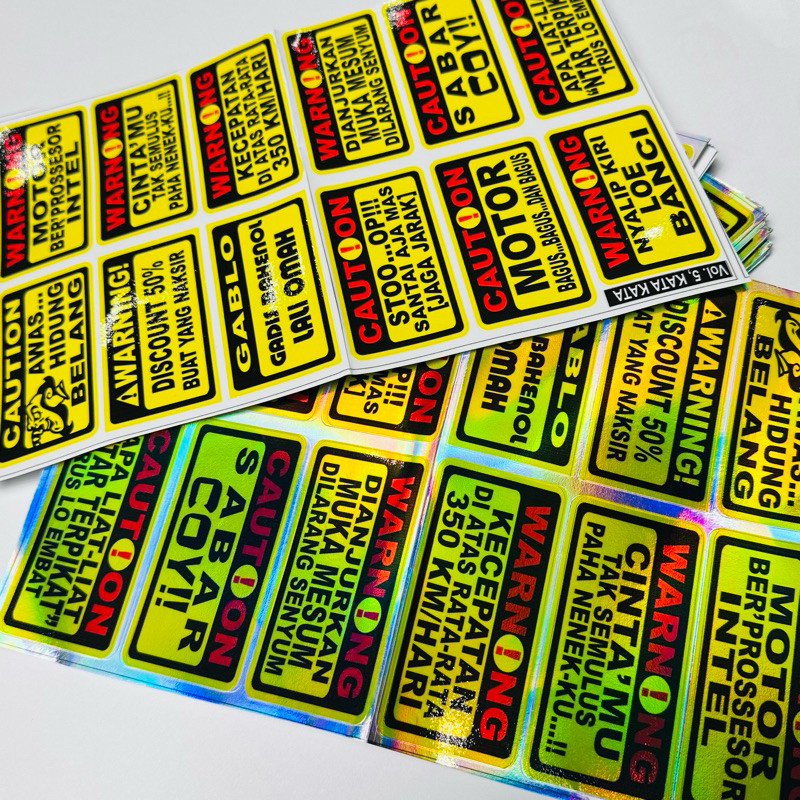 Jual Vol 5 Stiker Paket Kata-Kata | Warning & Caution Sticker Pack ...