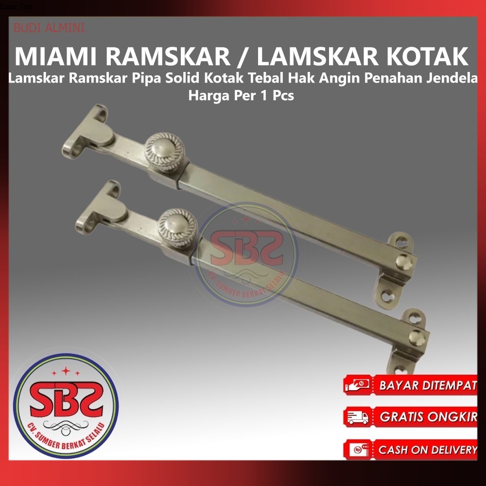 Jual MIAMI Lamskar Ramskar Kotak Solid Tebal Hak Angin Penahan Jendela ...