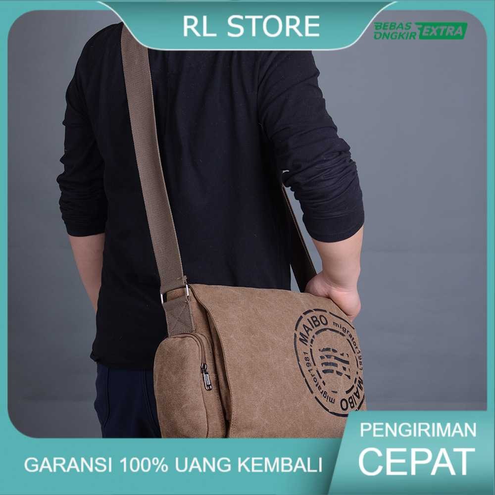 Jual Maibo Manjianghong Tas Selempang Pria Messenger Bag Canvas ...