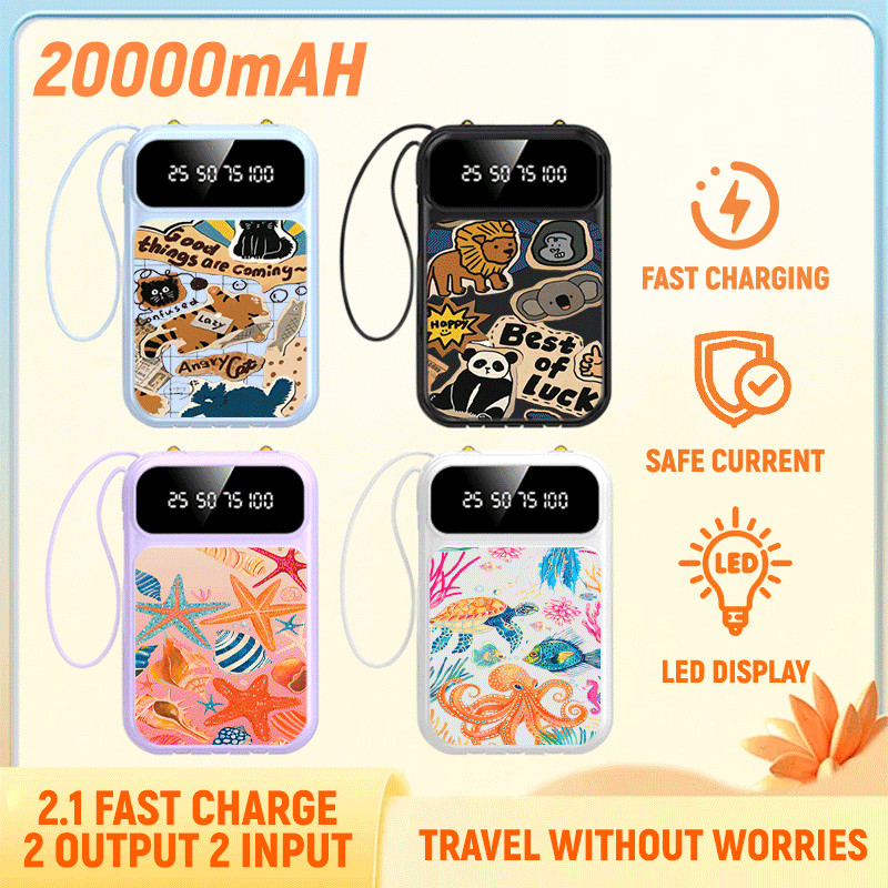 Jual PowerBank 20000mAh macaron color Starfish Party Mini Fast Charging ...