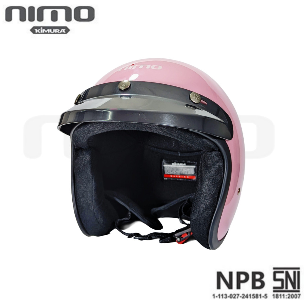 Jual Helm Vespa Retro Nimo N-S PINK SALMON Solid series | Shopee Indonesia