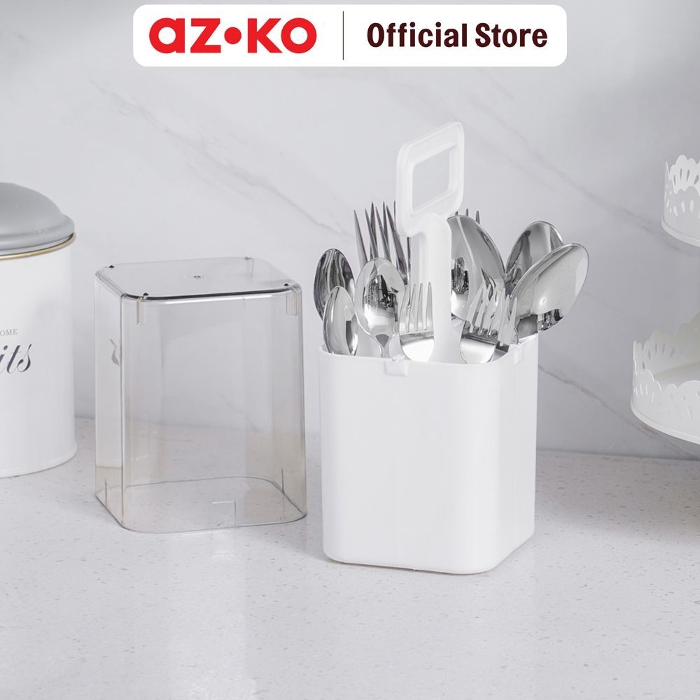 Jual AZKO Stora Tempat Peralatan Makan Dengan Tutup - Putih Eating ...