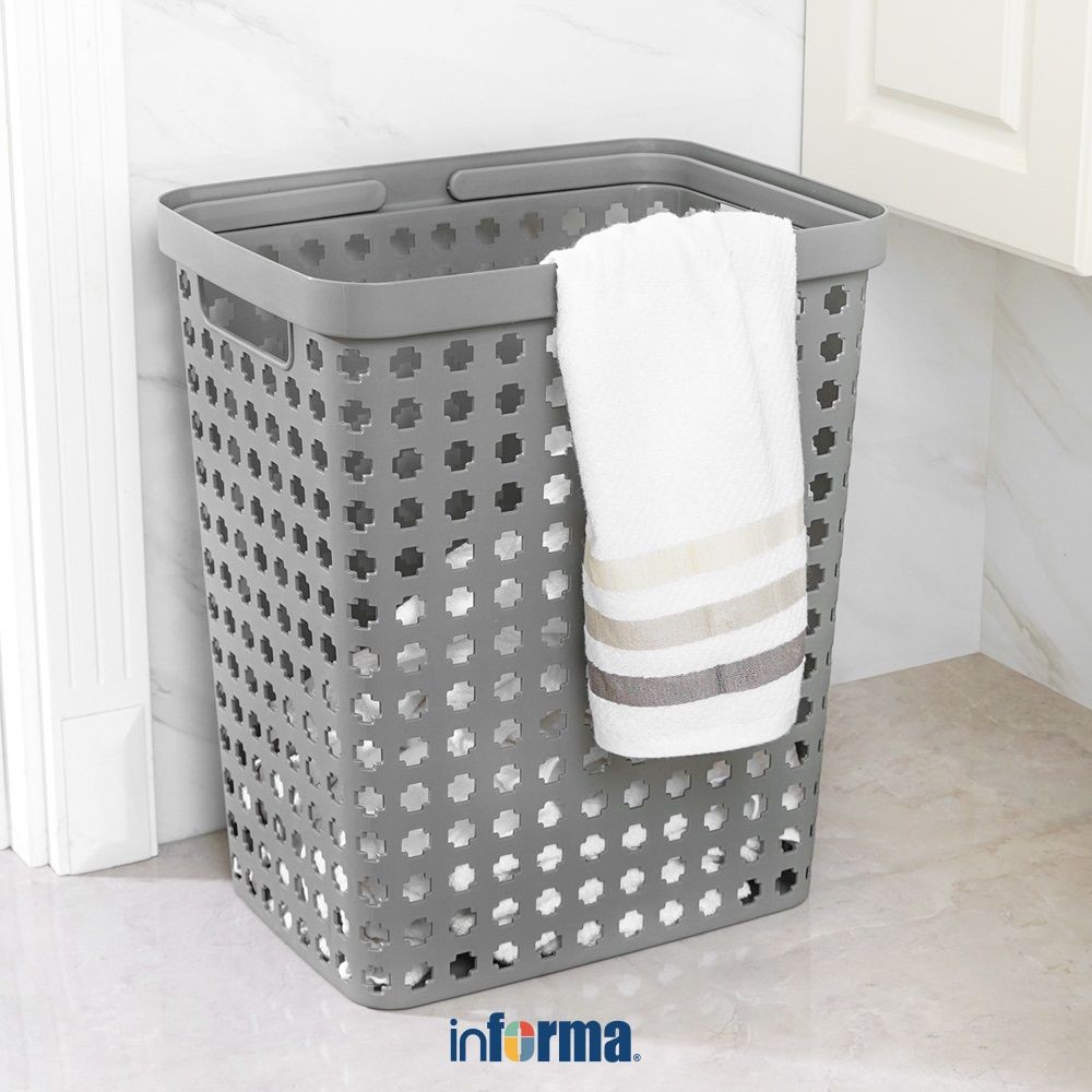 Jual Informa 31.6x43x50 cm Keranjang Laundry Dengan Handle - Abu-Abu ...