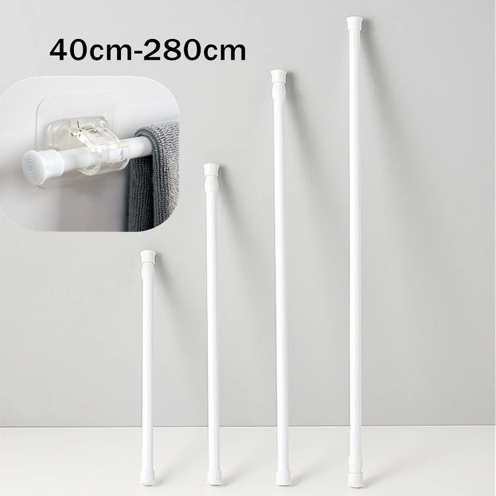 Jual 40-280cm Adjustable Curtain Rod Spring Loaded Extendable ...