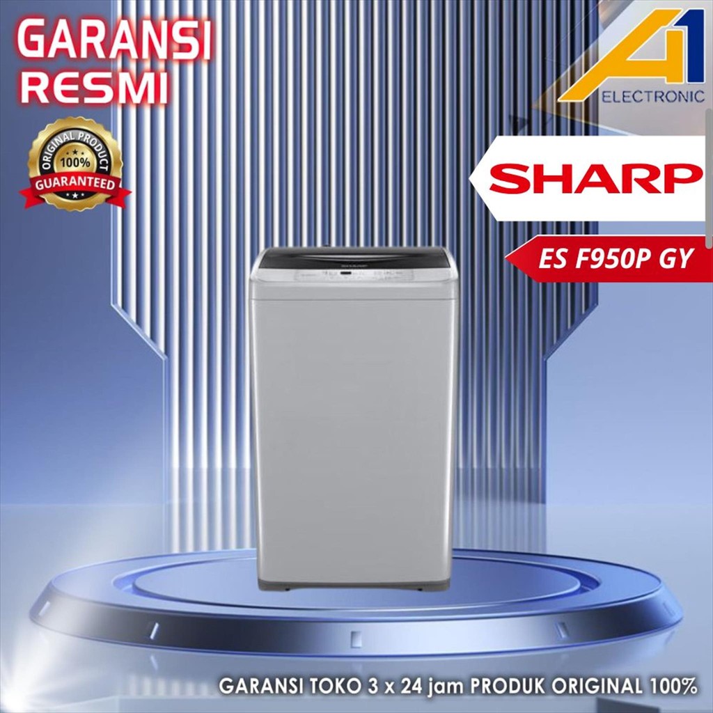 Jual Mesin Cuci SHARP ES F950P GY / ES F950PGY / ESF950PGY Top Loading ...