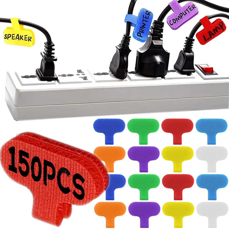 Jual Self Adhesive Cable Labels Reusable Writable Cord Label Tags Cable ...