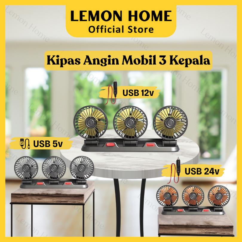 Jual TERLARISLemon Home ⭐Garansi 1 Tahun⭐ Kipas angin mobil 5volt ...
