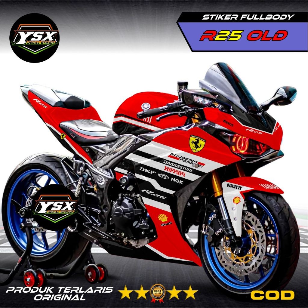 Jual Model Ferari Stiker Motor Fullbody R25 Old Racing | Shopee Indonesia