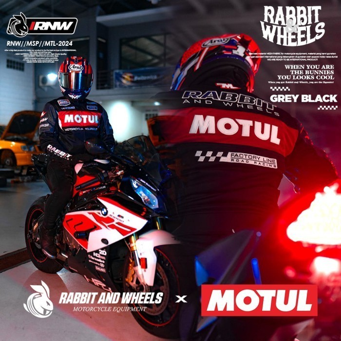 Jual JAKET TOURING RABBIT AND WHEELS MSP MOTUL | RIDDING WEAR RNW ...