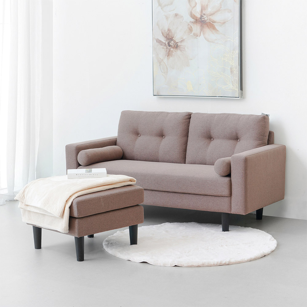Jual Informa Pluto Set Sofa Fabric 2 Seater Dengan Bangku - Cokelat ...
