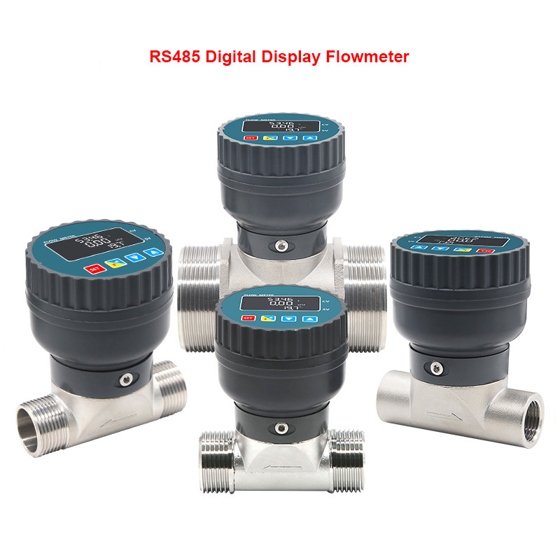 Jual RS485 Digital Display Flowmeter Stainless Steel Smart LCD ...