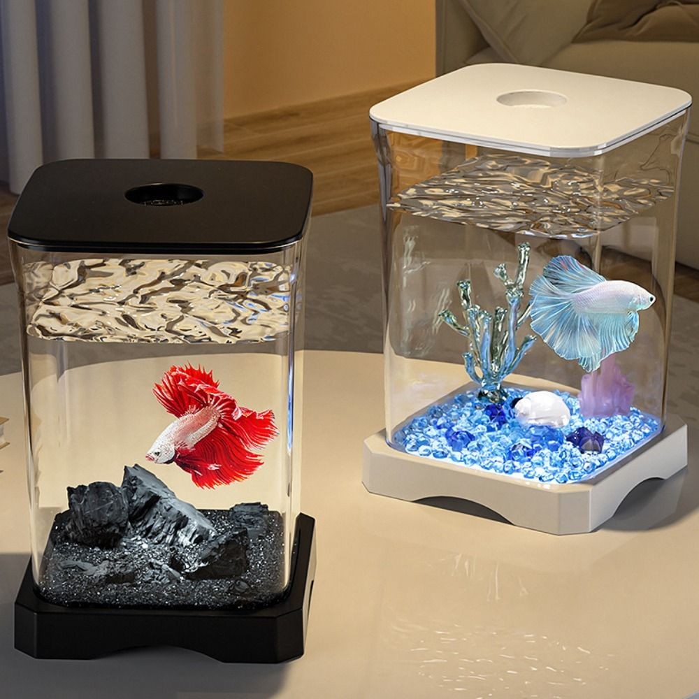 Jual Acrylic Betta Fish Tank High Transparency Removable Mini Goldfish ...