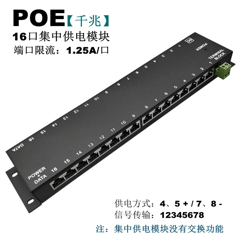 Jual Port Mbps Security Power Over Ethernet Passive Poe Injector V Poe Patch Panel For