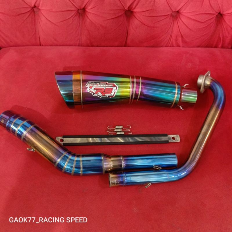Jual Knalpot R9 H2 Pelangi Fullsytem R15 Vixion Cbr150r Cb150r Mx Sonic ...